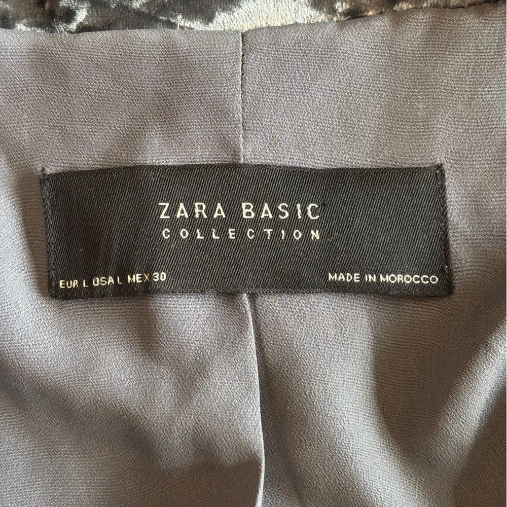 Zara Crushed Velvet Kimono Belted Blazer